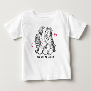 Vintage Valentine’s Day Cute Heart Retro Angels Baby T-Shirt