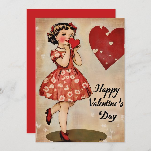 Vintage Valentine’s Day Holiday Card (Front/Back)
