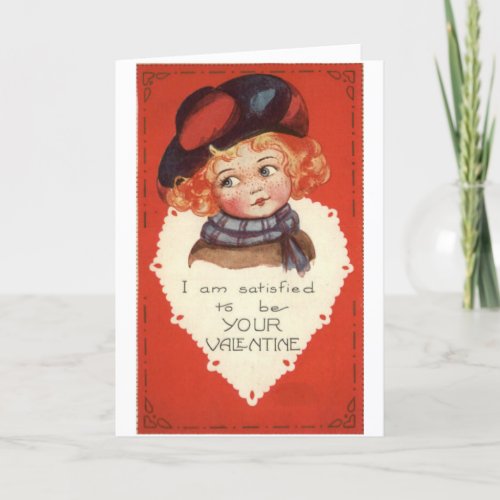 Vintage Valentine_Satisfied to be Your Valentine Holiday Card