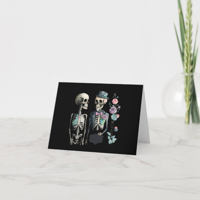 Vintage Valentine Skeleton Couple Card (Front)