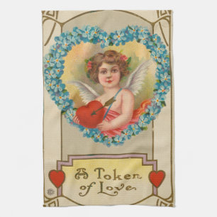 Vintage Valentine, Stecher Litho Company, ca. 1910 Kitchen Towel
