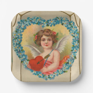 Vintage Valentine, Stecher Litho Company, ca. 1910 Paper Plates