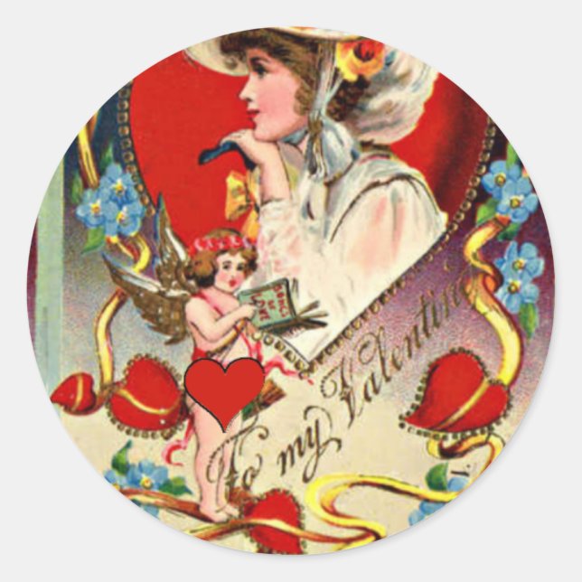 Vintage Valentine Sticker (Front)
