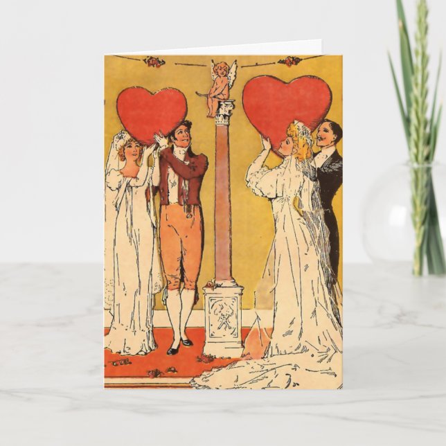 Vintage Valentines - Customized Holiday Card (Front)