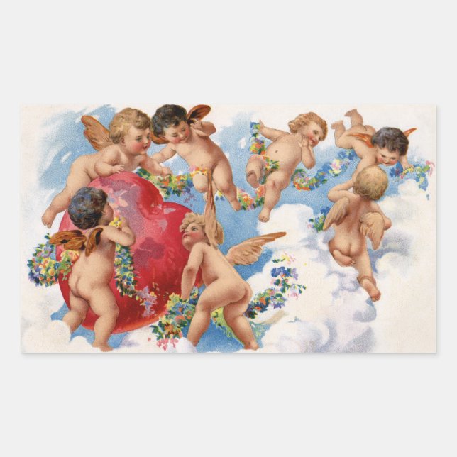 Vintage Valentine's Day Angel Stickers (Front)