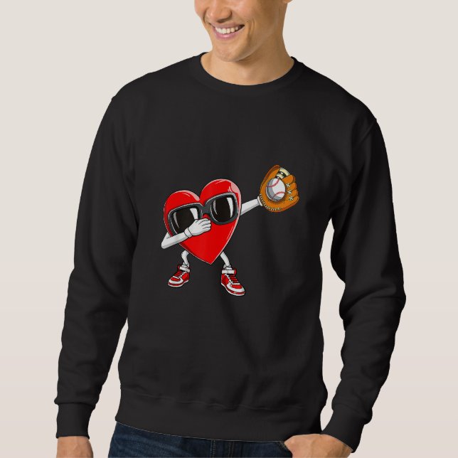 Vintage Valentine's Day Baseball Pitcher Batter Ca Sweatshirt (Front)
