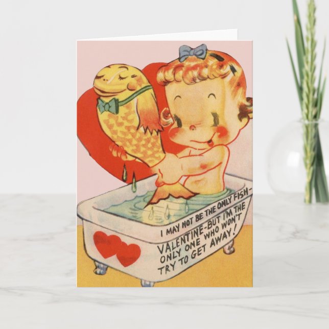 Vintage Valentine's Day Catch Greeting Card (Front)