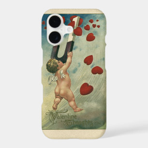 Vintage Valentine's Day, Cherub with Magnet Hearts iPhone 17 Case