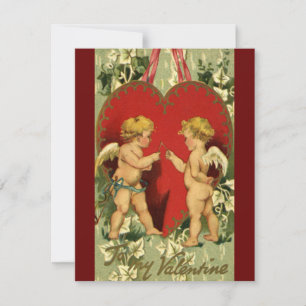 Vintage Valentine's Day, Cherubs Make a Wish Holiday Card