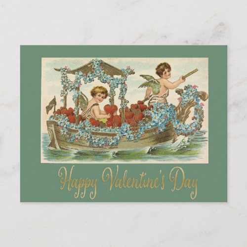 Vintage Valentines Day Cherubs Postcard