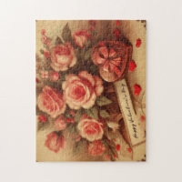 Vintage Valentine's Day Chocolates and Flowers