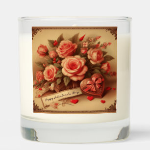Vintage Valentine's Day Chocolates and Flowers Scented Candle