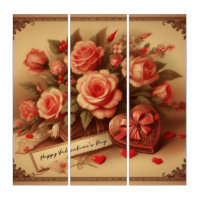 Vintage Valentine's Day Chocolates and Flowers