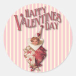 Vintage Valentine&#39;s Day Clown Stickers at Zazzle