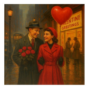 Vintage Valentine's Day couple Acrylic Print