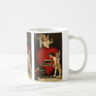 Vintage Valentines Day Cupid, Angels Burning Love Coffee Mug