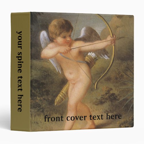 Vintage Valentines Day Cupid with Bow and Arrow 3 Ring Binder