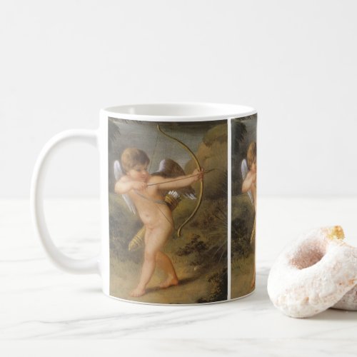 Vintage Valentines Day Cupid with Bow and Arrow Coffee Mug