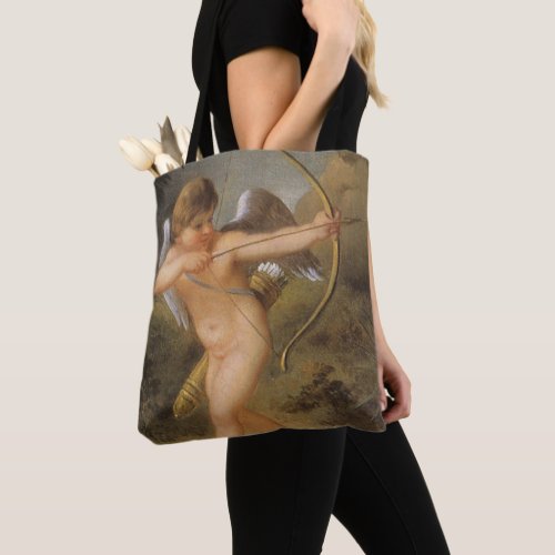 Vintage Valentines Day Cupid with Bow and Arrow Tote Bag