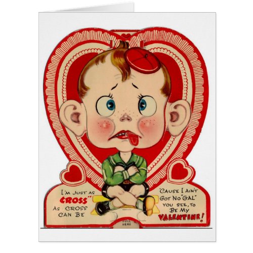 Vintage Valentines day Greeting Card 85x11