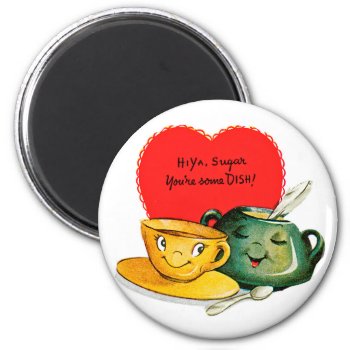 Vintage Valentine's Day Greeting Magnet by TheGiftsGaloreShoppe at Zazzle