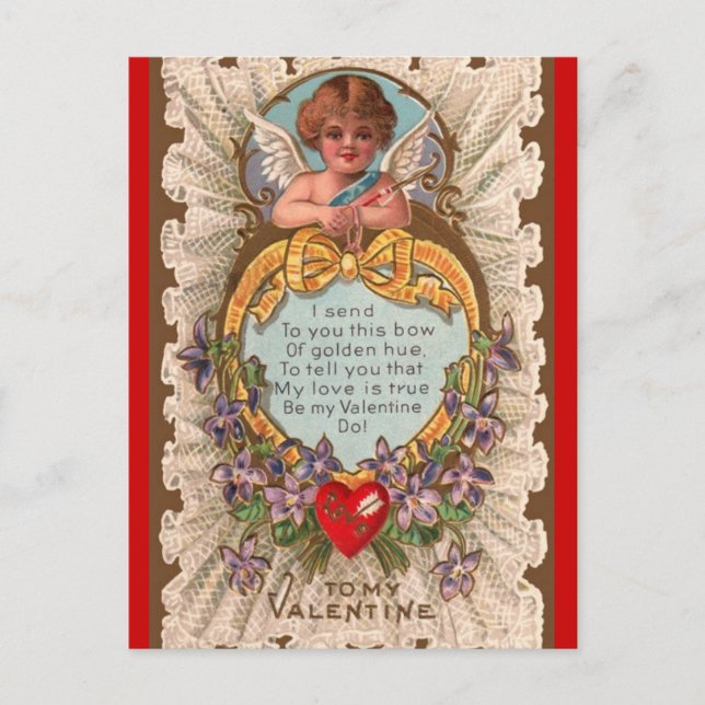 Vintage Valentine's Day Greeting postcard (Front)