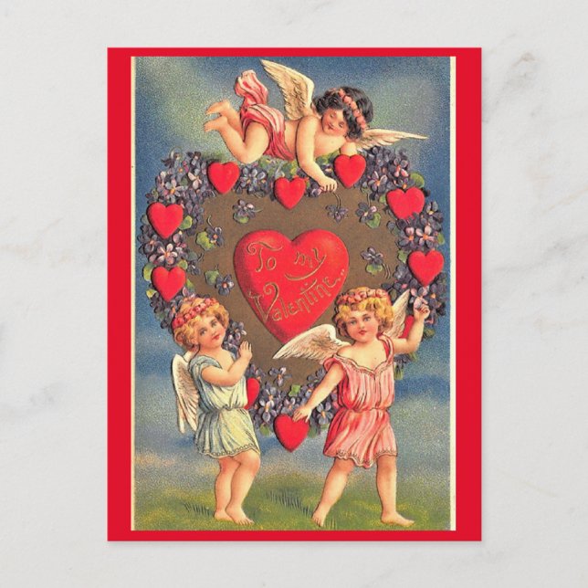 Vintage Valentine's Day Holiday Postcard (Front)