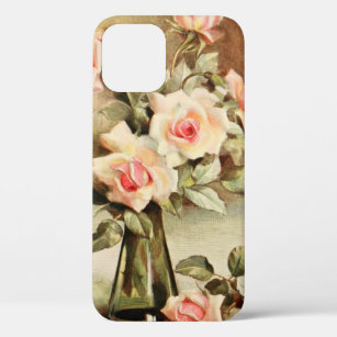 Vintage Valentine's Day Love Romance Pink Roses iPhone 12 Case