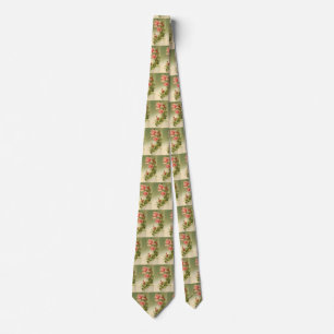 Vintage Valentine's Day Pink Victorian Garden Rose Tie