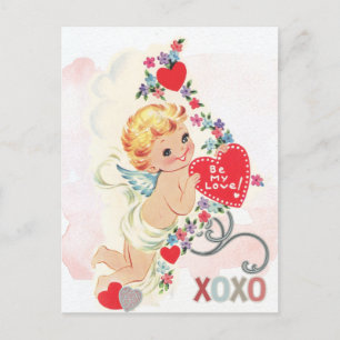 Vintage valentines day  postcard