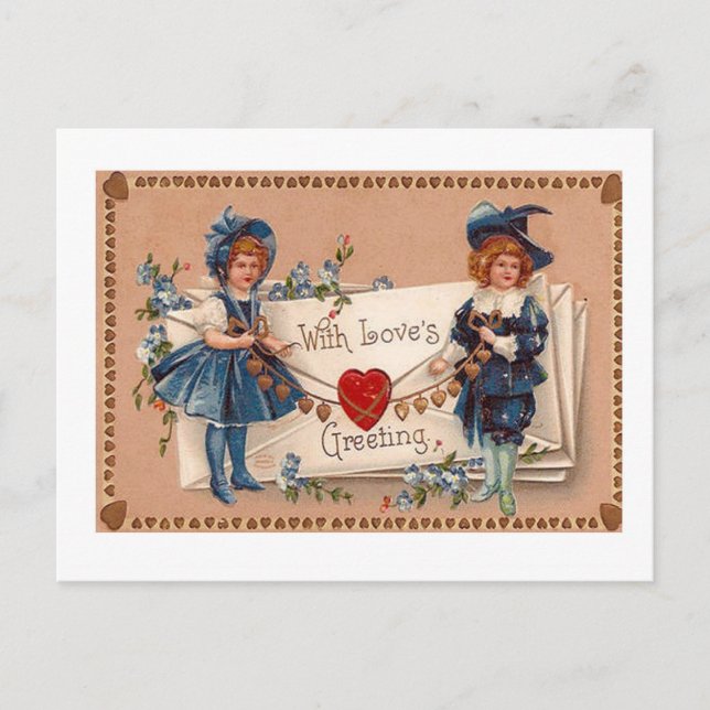 Vintage Valentine's Day Postcard , old-fashioned (Front)