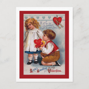 Vintage Valentine's Day Postcard, old-fashioned Holiday Postcard