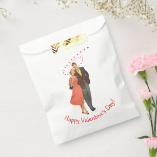 Vintage Valentine's Day, Romantic Floating Hearts Favor Bag