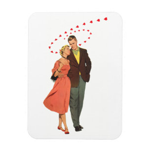 Vintage Valentine's Day, Romantic Floating Hearts Magnet