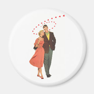 Vintage Valentine's Day, Romantic Floating Hearts Magnet