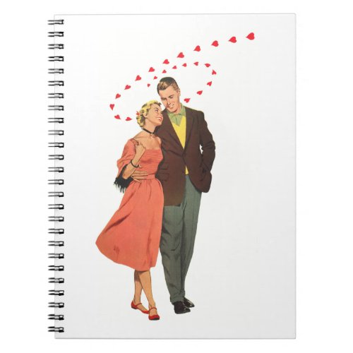 Vintage Valentines Day Romantic Floating Hearts Notebook