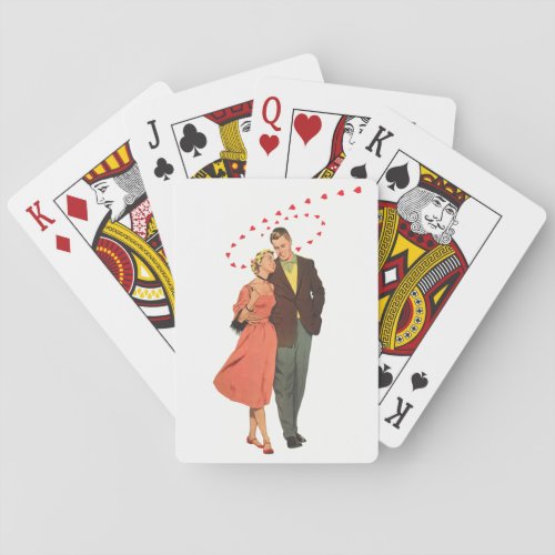 Vintage Valentines Day Romantic Floating Hearts Playing Cards
