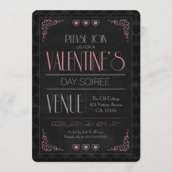 Vintage Valentine's Day Soiree Party Invitations by LisaMarieDesign at Zazzle