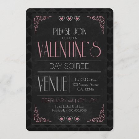 Vintage Valentine's Day Soiree Party Invitations