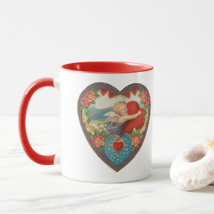 Vintage Valentine's Day, Victorian Cherub Hearts Mug