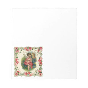 Vintage Valentine's Day Victorian Cherub on Phone Notepad