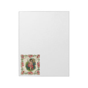 Vintage Valentine's Day Victorian Cherub on Phone Notepad