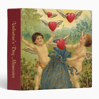 Vintage Valentine's Day, Victorian Cherubs Hearts 3 Ring Binder