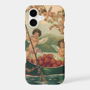 Vintage Valentine's Day, Victorian Cherubs in Boat iPhone 17 Case