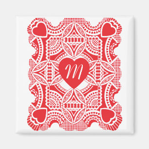 Vintage Valentine's Day, Victorian Hearts Die Cut Magnet