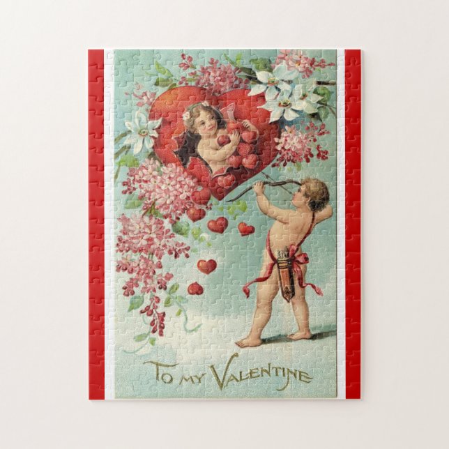 Vintage Valentine's puzzle (Vertical)