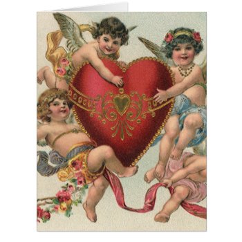 Vintage Valentines  Victorian Angels Cherubs Heart by YesterdayCafe at Zazzle