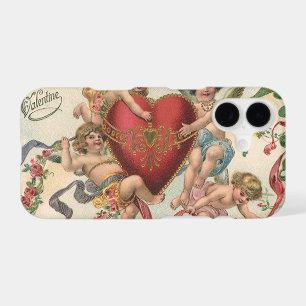 Vintage Valentines, Victorian Angels Cherubs Heart iPhone 17 Case
