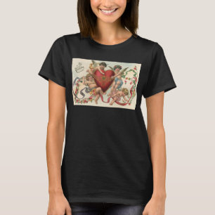 Vintage Valentines, Victorian Angels Cherubs Heart T-Shirt