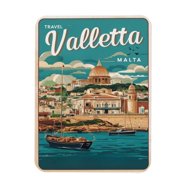 Vintage Valletta, Malta travel souvenirs and gifts Magnet (Vertical)